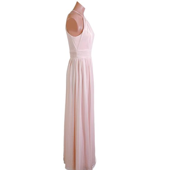 Bill Levkoff #Levkoff Keyhole Neck Chiffon Gown Bridesmaid Maxi Dress Pink 6 NWT - Picture 6 of 12